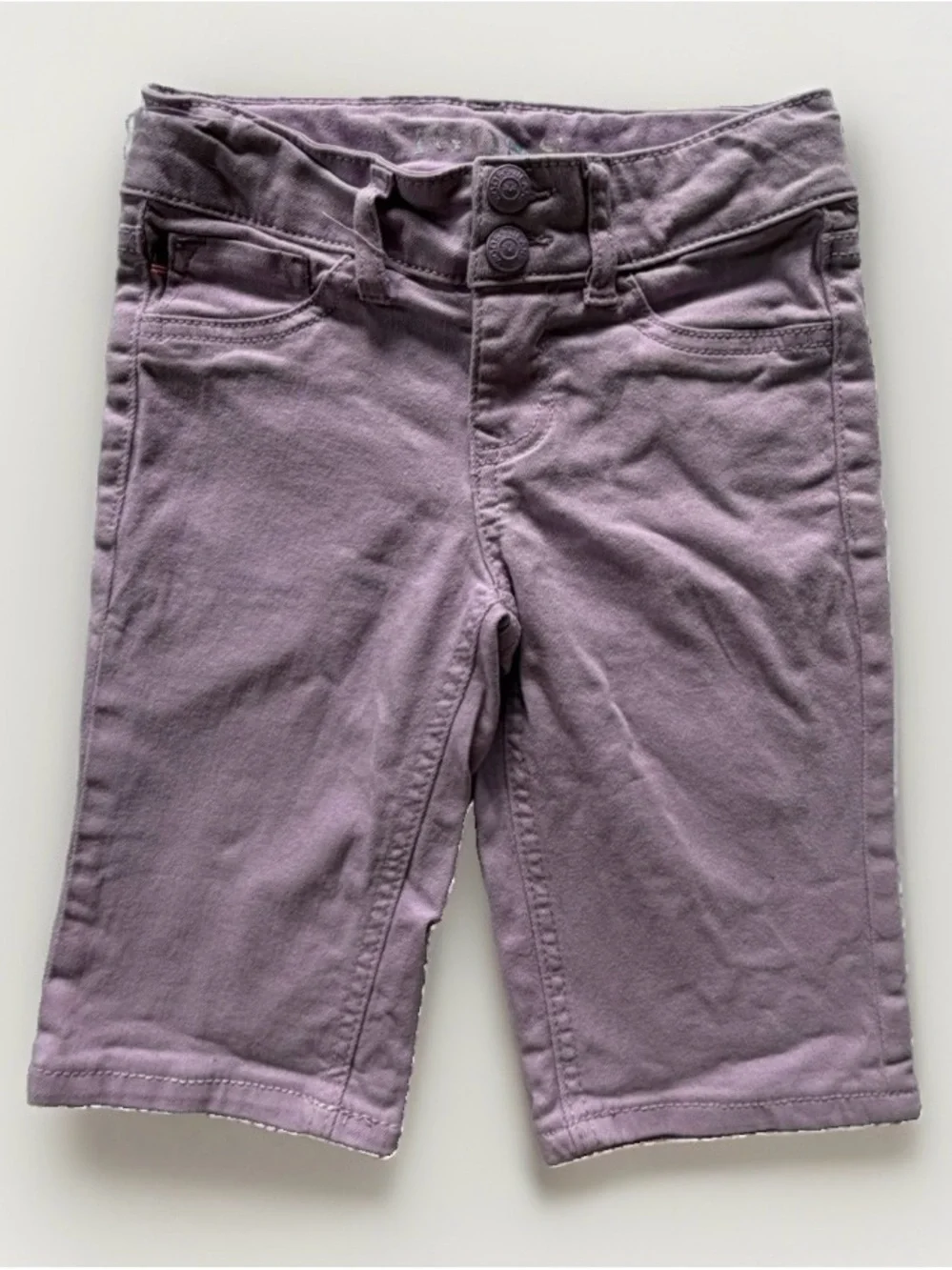 Vigoss Girls Purple Denim Bermuda Shorts Jorts Small 7/8 Stretch School Summer